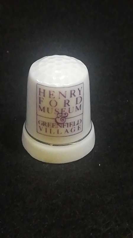 Porcelain thimble Henry Ford museum & Greenfield village