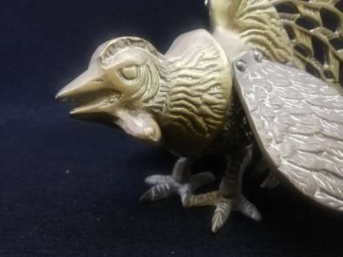 Vintage Pair set of Brass Fighting Roosters