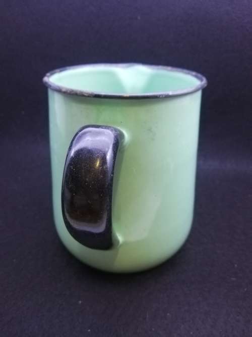 Vintage green enamel jug