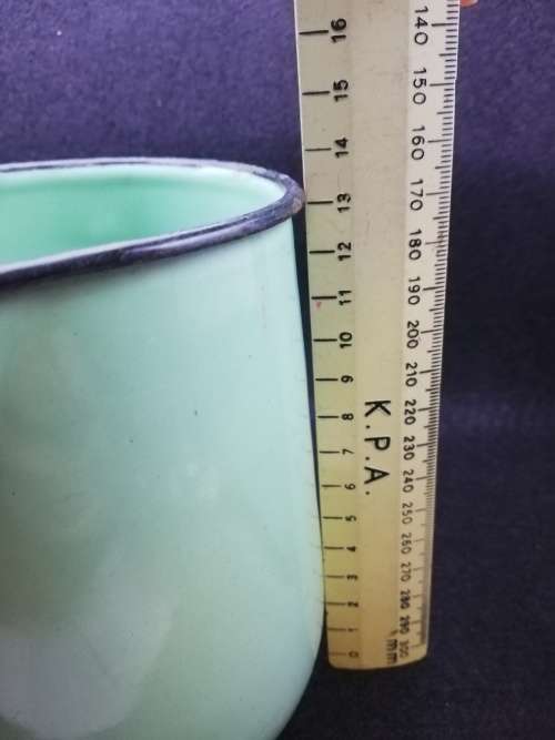 Vintage green enamel jug