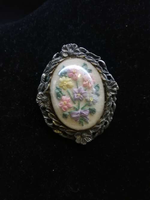 Domed handmade brooch