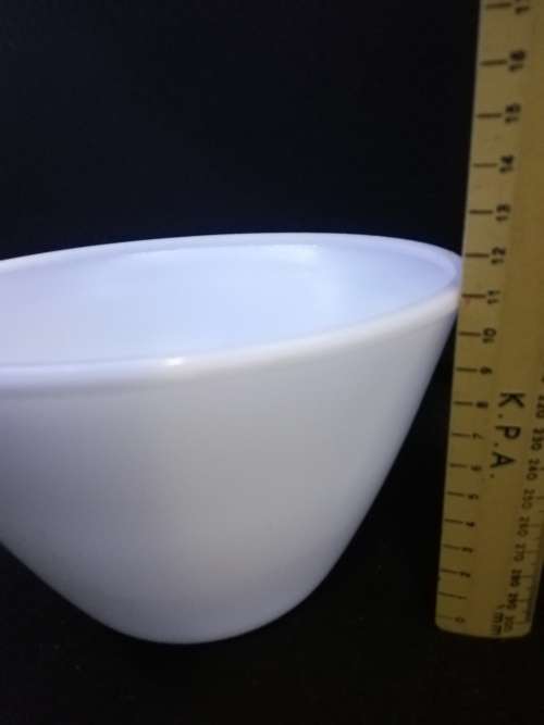 Milk glass mixing bowl