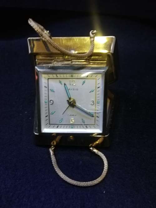 Raysig 7 jewels handbag travel clock - crack in glass - Not tested
