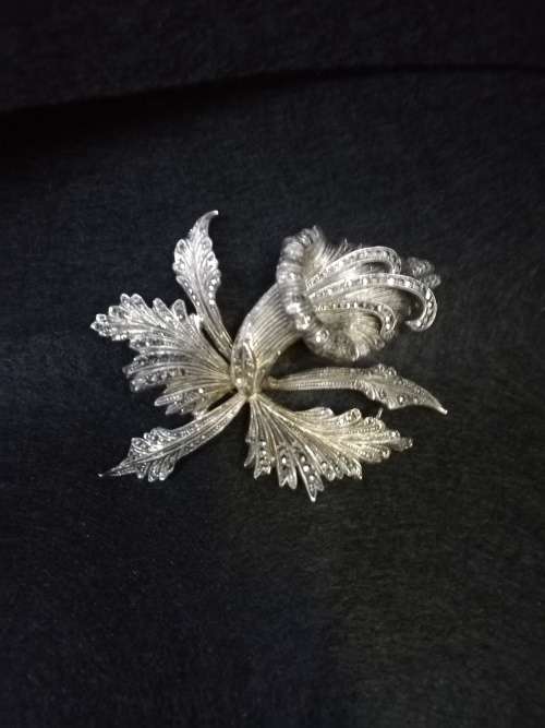 Big marcasite flower brooch