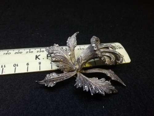 Big marcasite flower brooch