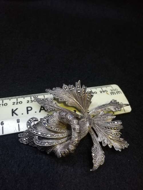 Big marcasite flower brooch