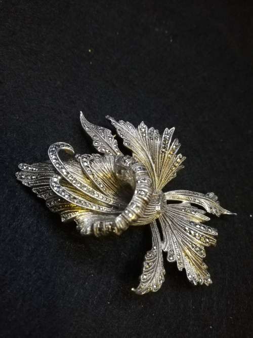 Big marcasite flower brooch