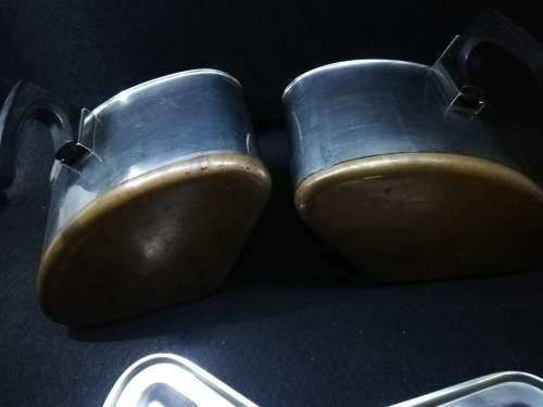 Triangle pots with copper bases - two only