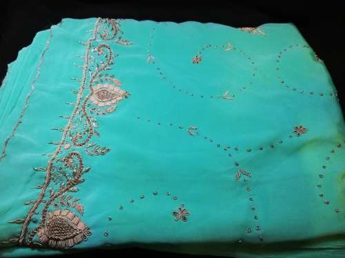 Bead Work Saree