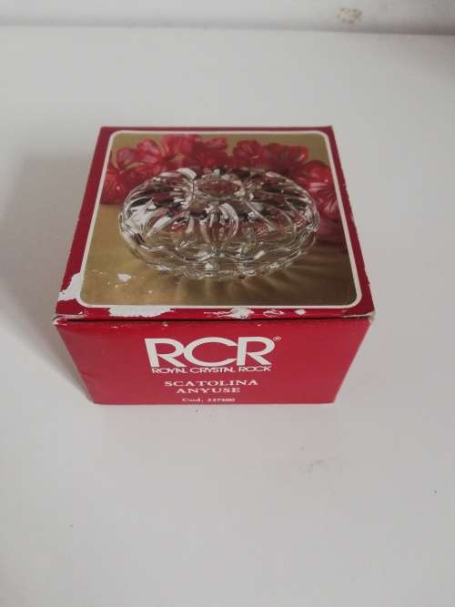 Vintage RCR Round Crystal Trinket Box
