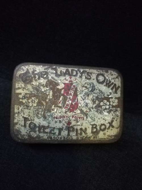 Vintage lady`s own toilet tin box