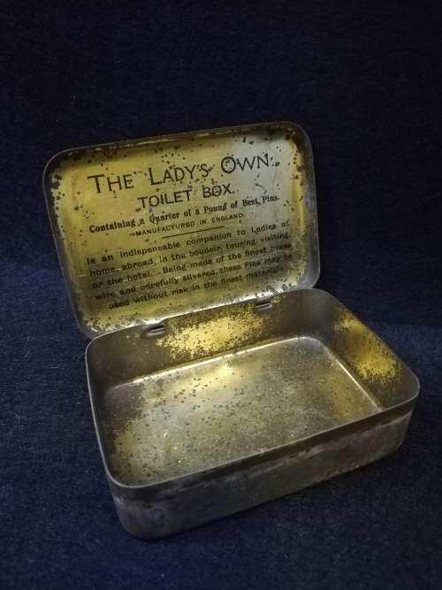 Vintage lady`s own toilet tin box