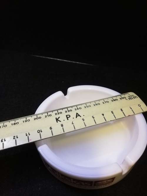 Volkskas bank ashtray - milk glass