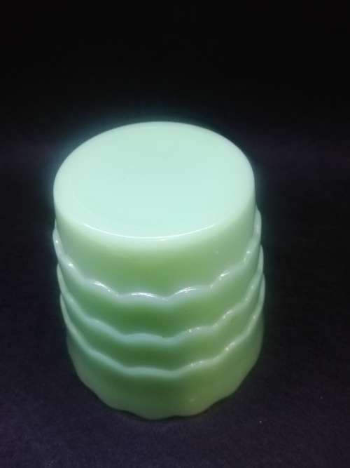 Small green glass planter