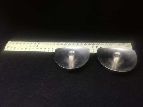 pair stainless steel small candle holders