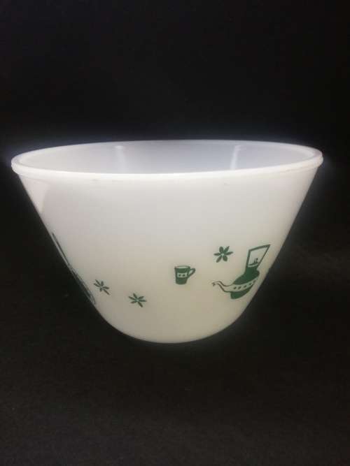 Milk glass mixing bowl