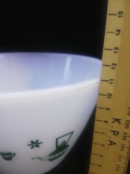 Milk glass mixing bowl