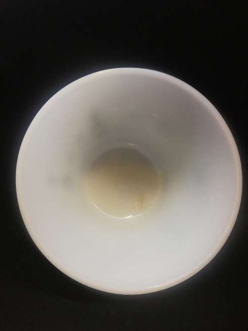Milk glass mixing bowl