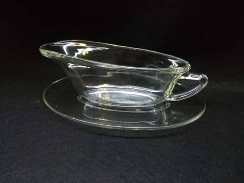 JAJ glass gravy boat - made in England