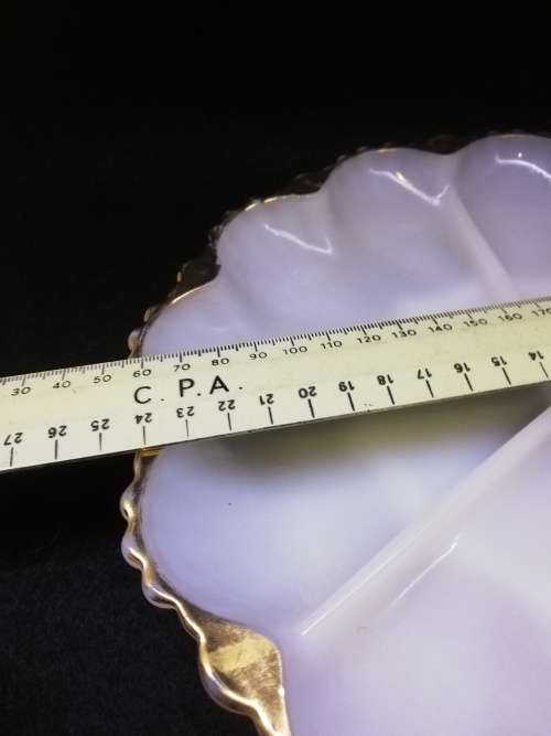 Milk glass 3 division plate