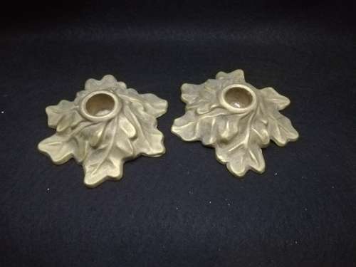 Pair of brass canleholders