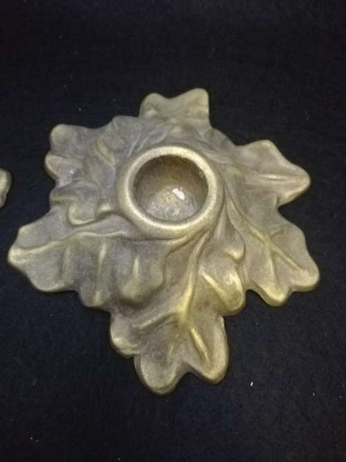Pair of brass canleholders