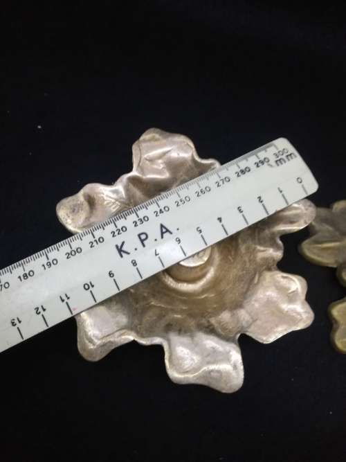 Pair of brass canleholders