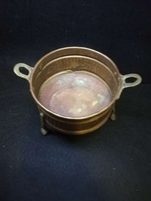 Footed copper bowl/planter