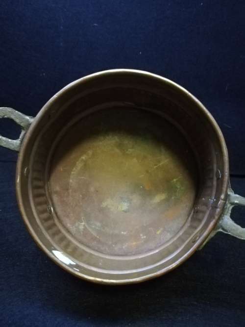 Footed copper bowl/planter