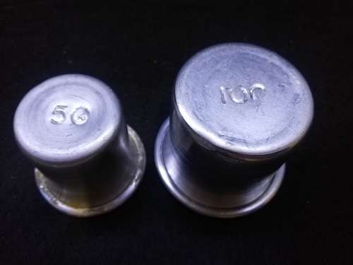 50 and 100 ml measuring cups -aluminum