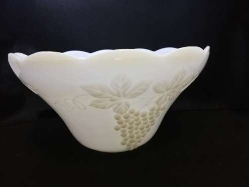 Milk glass punch bowl with 11 cups!