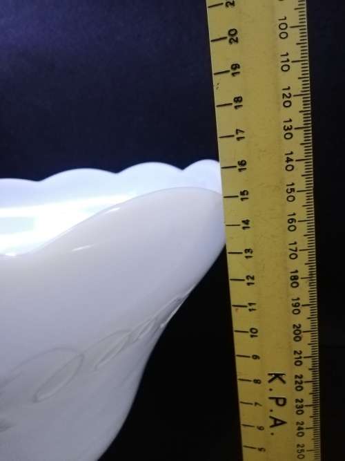 Milk glass punch bowl with 11 cups!