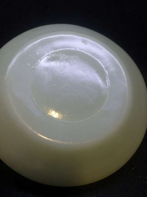 Green milk glass cup and saucer  unmarked Jadeite?