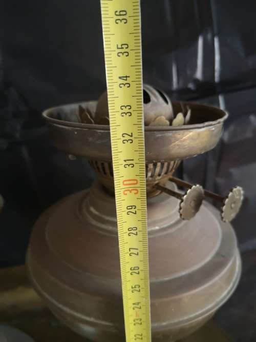 Pair oil lamps - brass