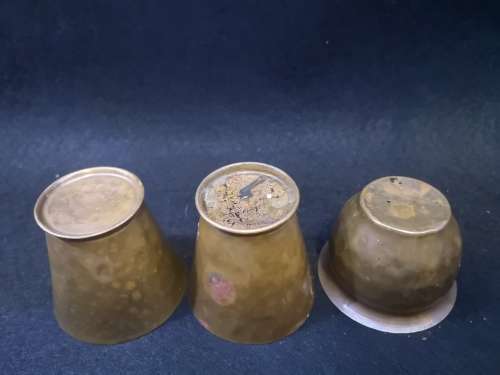 3 small copper planters
