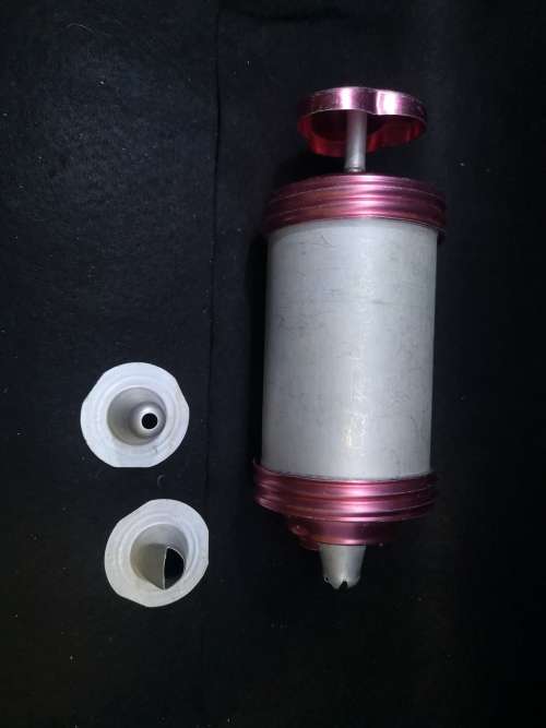 Pink aluminium cookie/icing press/gun