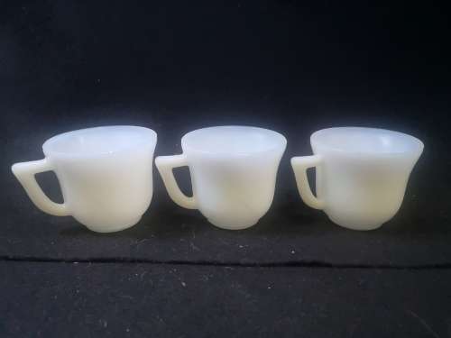 Small milk glass cups