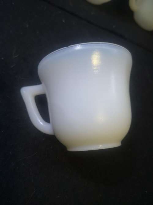 Small milk glass cups