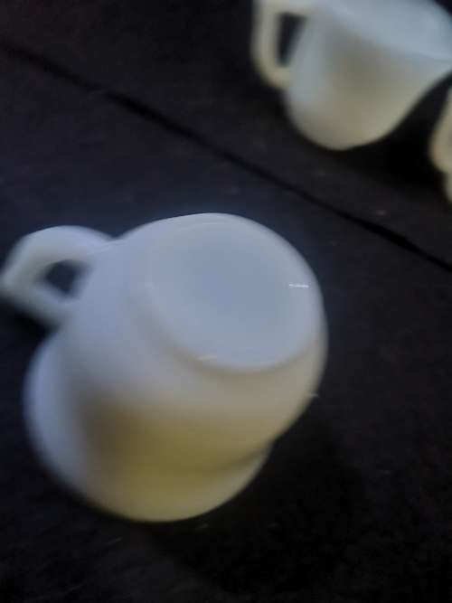 Small milk glass cups