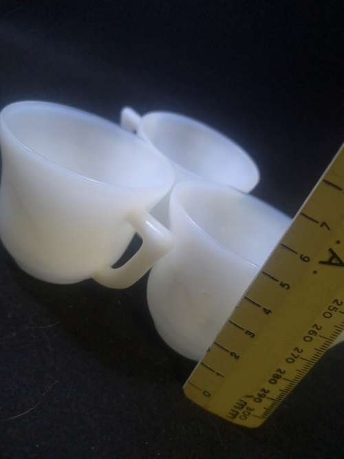 Small milk glass cups