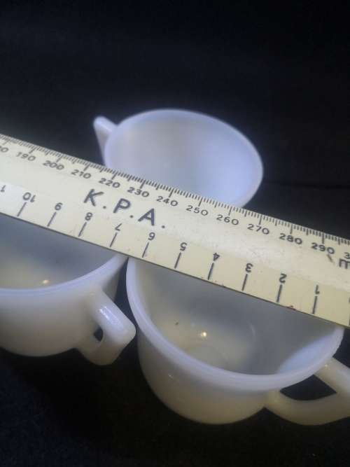 Small milk glass cups