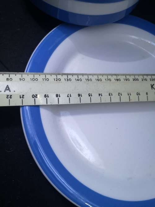 T G GREEN Blue Cornishware butter dish Green Backstamp - LOOK! What a find!