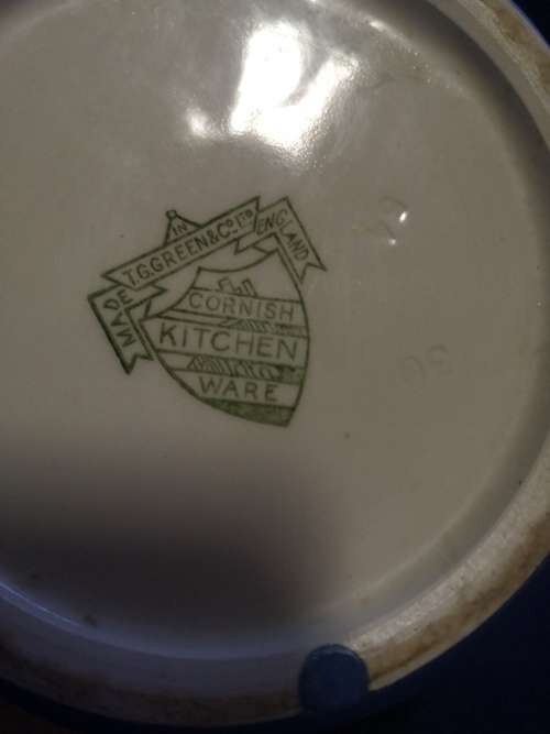 T G GREEN CORNISH BLUE STRIPE MIXING POURING BOWL