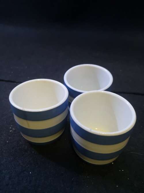 TG Green Blue and White Cornishware Egg Cups