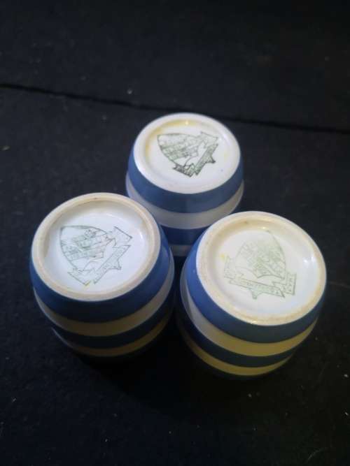 TG Green Blue and White Cornishware Egg Cups
