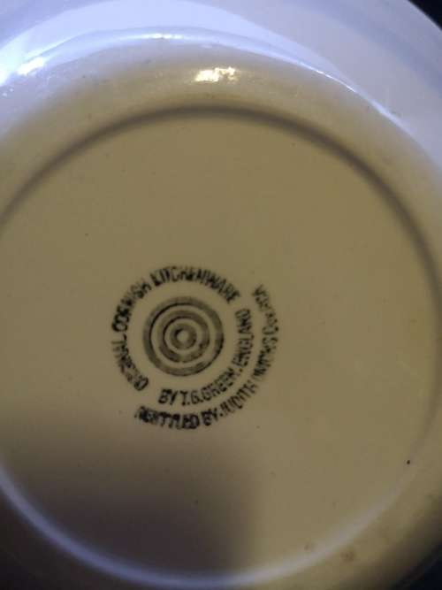 TG Green Blue and White Cornishware bowls x 4