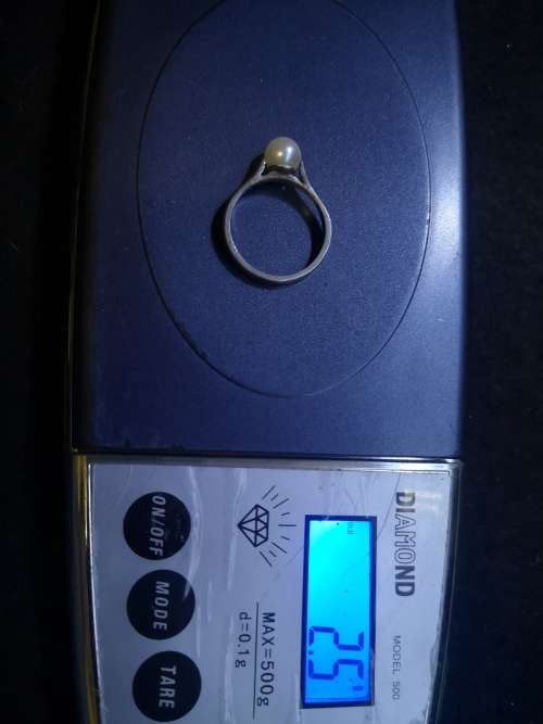 925 Silver pearl ring