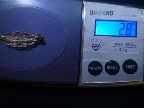 925 Silver leaf brooch