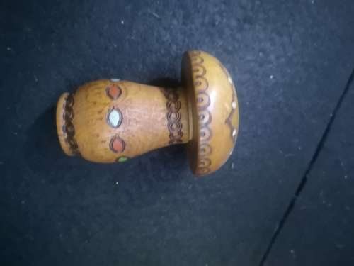 Vintage darning mushroom and needle holder