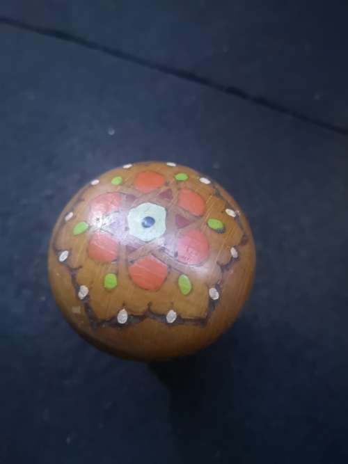 Vintage darning mushroom and needle holder